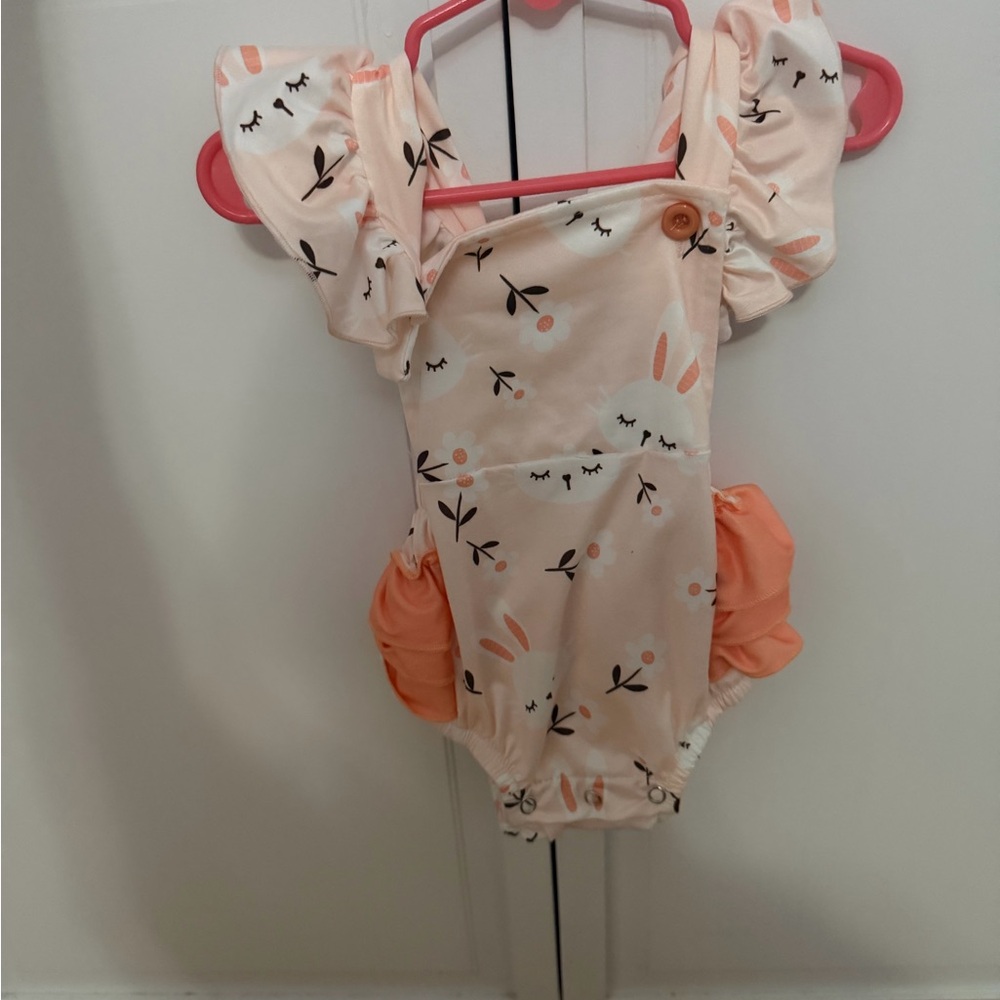Adorable Peach and Orange Kids One Piece
